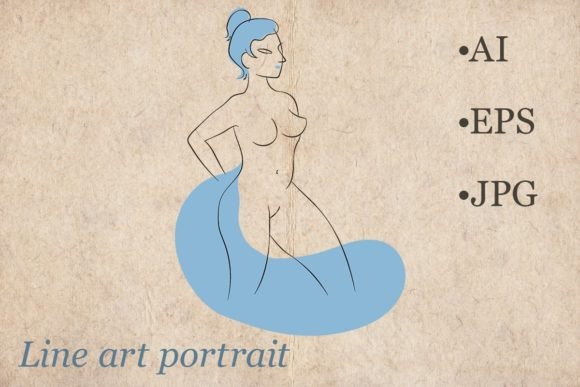 Download Line Art Sophisticated Woman Portrait - Sophisticated Collection